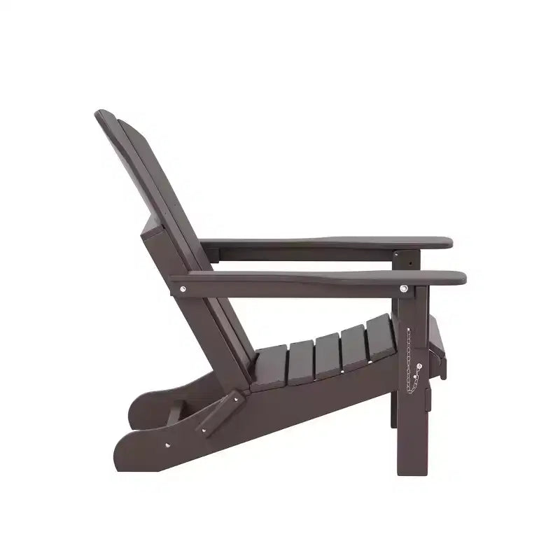 WestinTrends Malibu HDPE Outdoor Patio Folding Poly Adirondack Chairs with Ottomans and Side Table (5-Piece Conversation Set)
