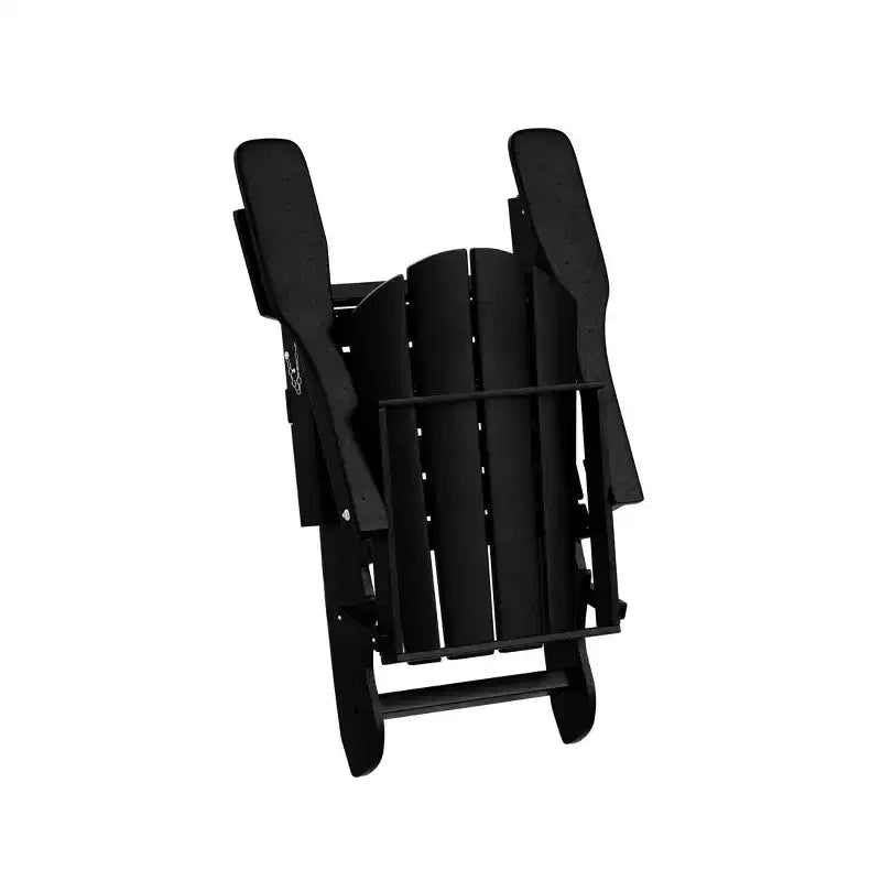WestinTrends Malibu HDPE Outdoor Patio Folding Poly Adirondack Chairs with Ottomans and Side Table (5-Piece Conversation Set)