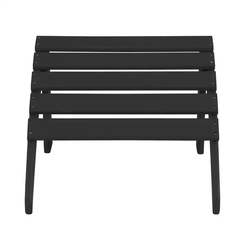WestinTrends Malibu HDPE Outdoor Patio Folding Poly Adirondack Chairs with Ottomans and Side Table (5-Piece Conversation Set)
