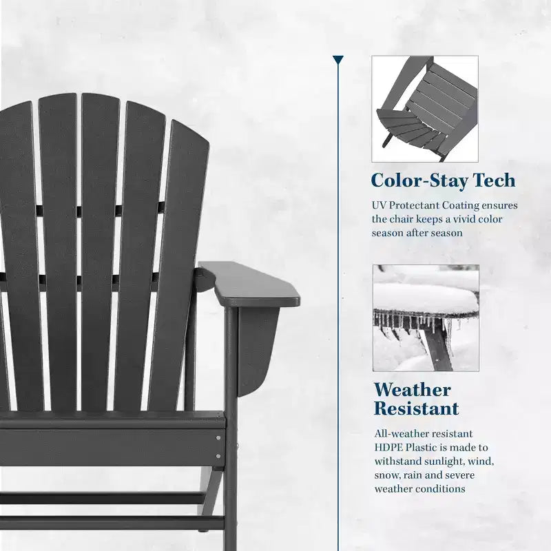 WestinTrends Dylan HDPE Outdoor Patio Adirondack Chairs with Ottomans and Side Table (5-Piece Conversation Set)