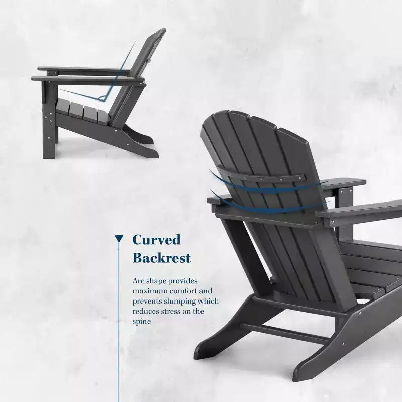 WestinTrends Dylan HDPE Outdoor Patio Adirondack Chairs with Ottomans and Side Table (5-Piece Conversation Set)