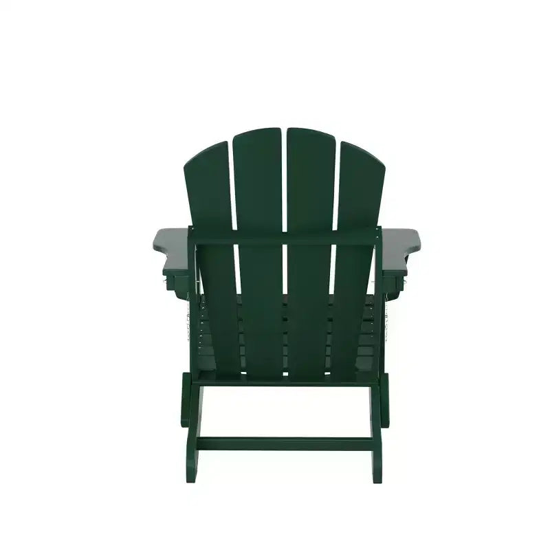 WestinTrends Malibu HDPE Outdoor Patio Folding Poly Adirondack Chairs with Ottomans (4-Piece Conversation Set)