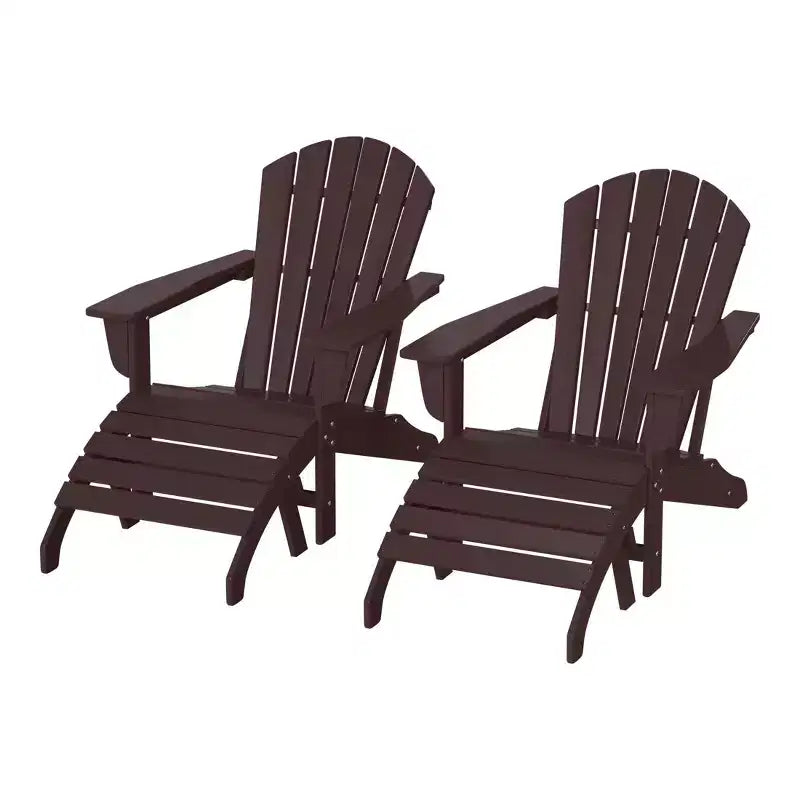 WestinTrends Dylan HDPE Outdoor Patio Adirondack Chairs with Ottomans (4-Piece Conversation Set)