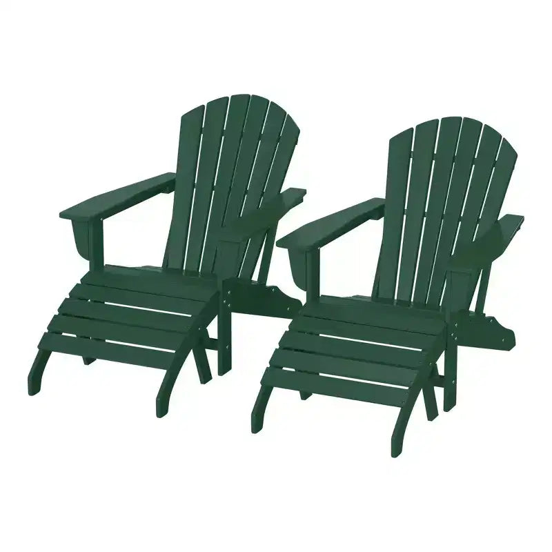 WestinTrends Dylan HDPE Outdoor Patio Adirondack Chairs with Ottomans (4-Piece Conversation Set)
