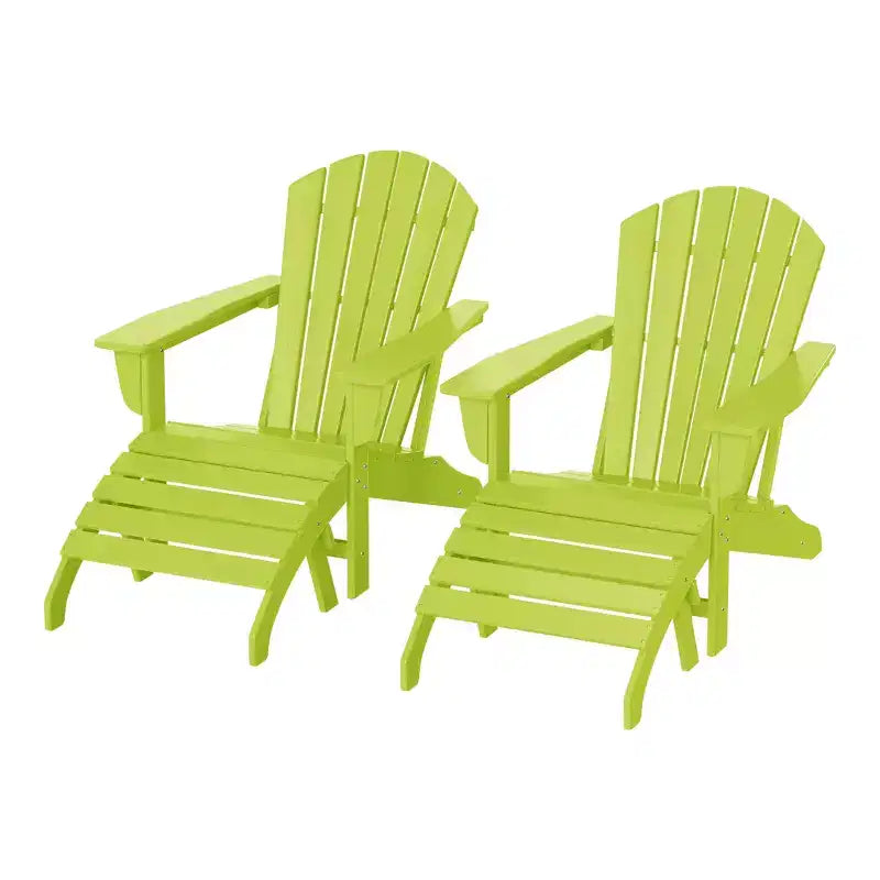 WestinTrends Dylan HDPE Outdoor Patio Adirondack Chairs with Ottomans (4-Piece Conversation Set)