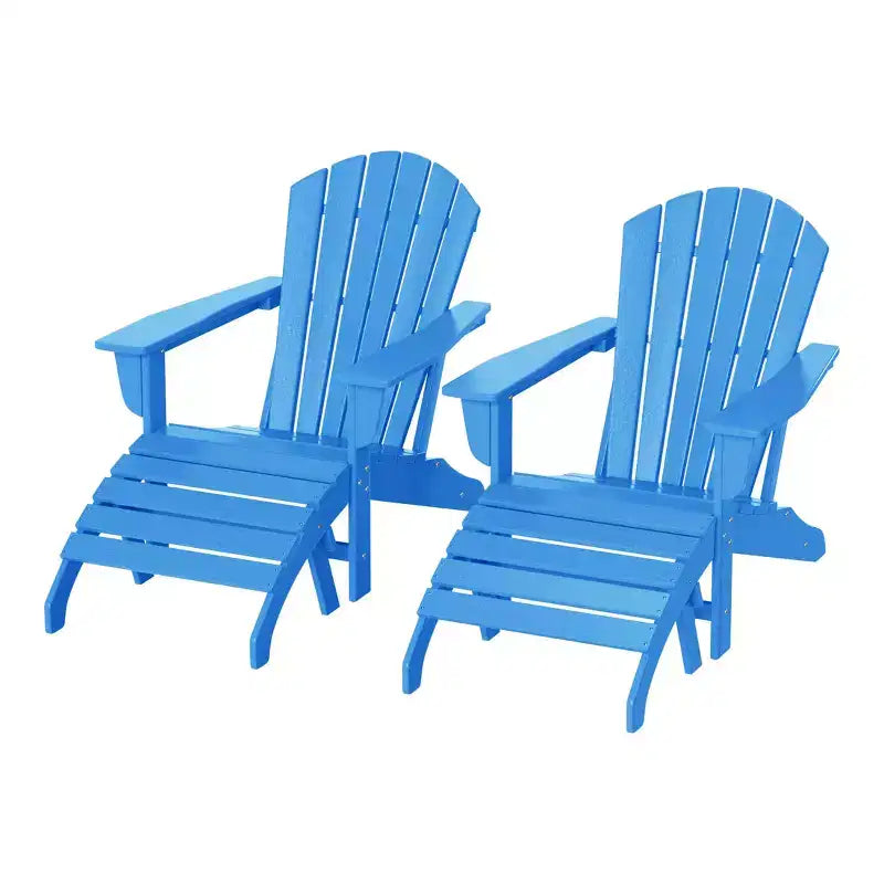 WestinTrends Dylan HDPE Outdoor Patio Adirondack Chairs with Ottomans (4-Piece Conversation Set)