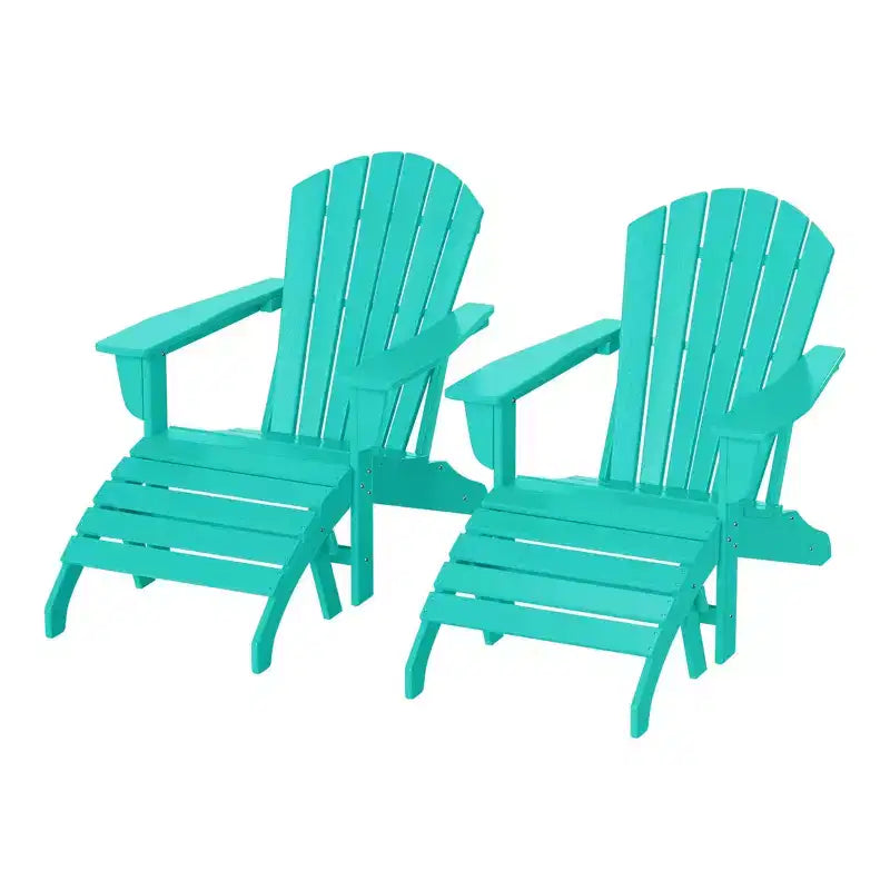 WestinTrends Dylan HDPE Outdoor Patio Adirondack Chairs with Ottomans (4-Piece Conversation Set)