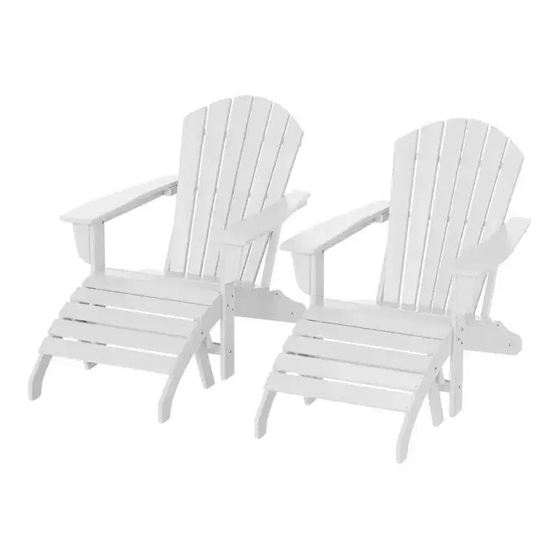 WestinTrends Dylan HDPE Outdoor Patio Adirondack Chairs with Ottomans (4-Piece Conversation Set)