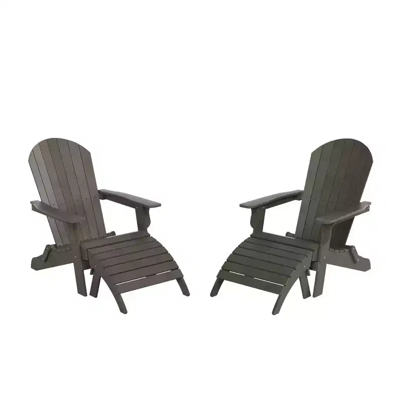 Chaises Adirondack pliantes d'extérieur WestinTrends Tuscany HIPS avec ottomans (ensemble de conversation de 4 pièces)