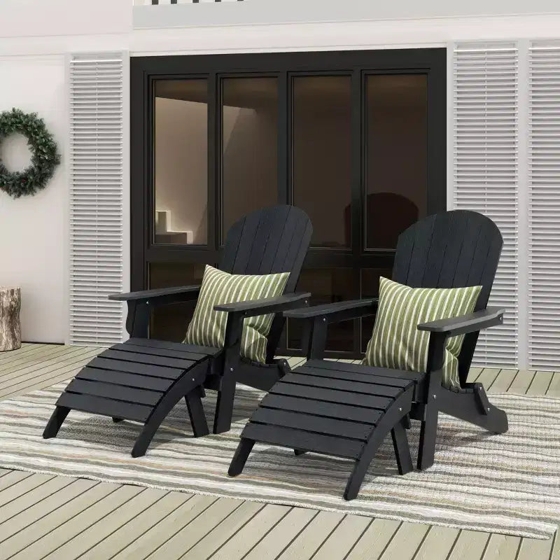 Chaises Adirondack pliantes d'extérieur WestinTrends Tuscany HIPS avec ottomans (ensemble de conversation de 4 pièces)