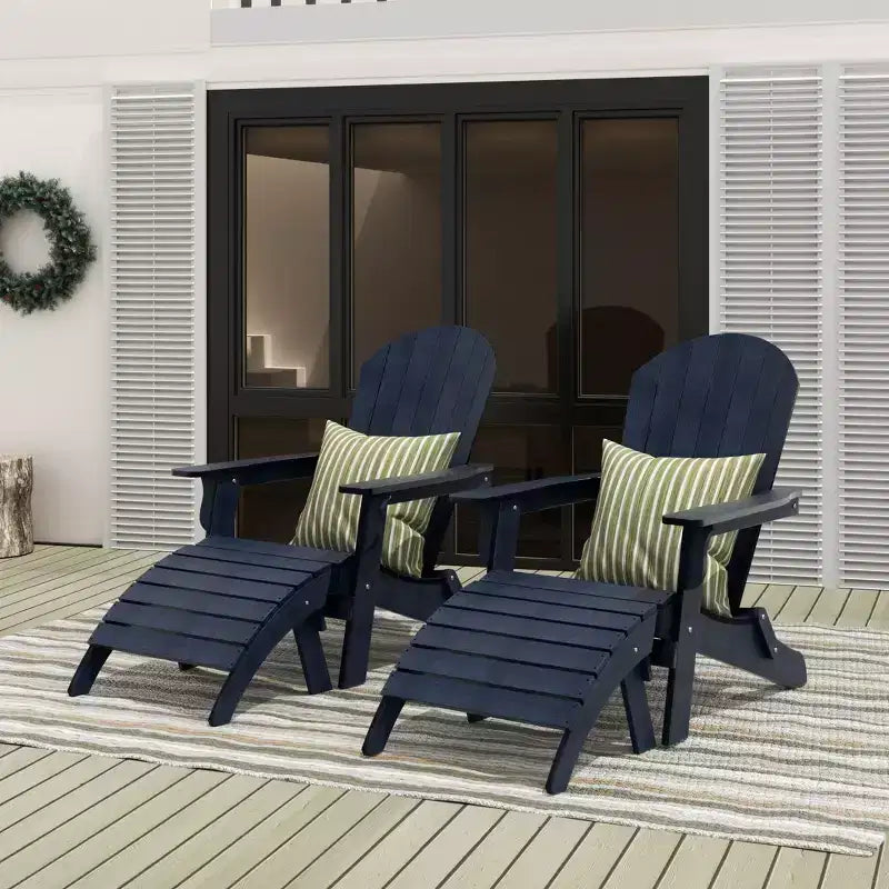 Chaises Adirondack pliantes d'extérieur WestinTrends Tuscany HIPS avec ottomans (ensemble de conversation de 4 pièces)