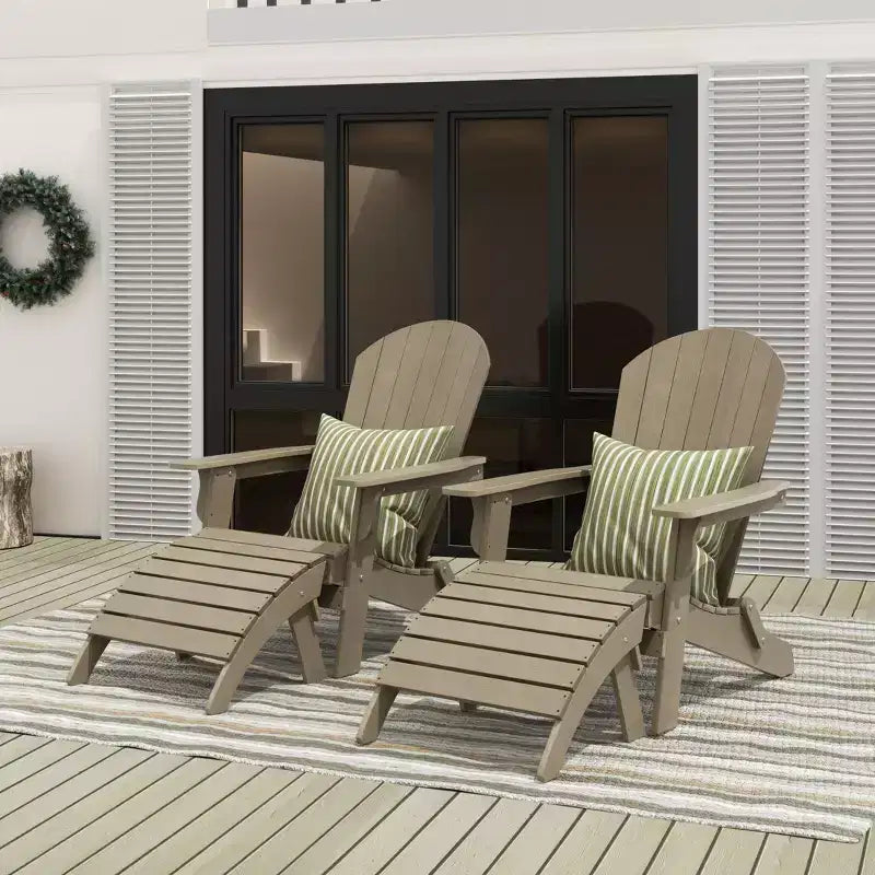 Chaises Adirondack pliantes d'extérieur WestinTrends Tuscany HIPS avec ottomans (ensemble de conversation de 4 pièces)