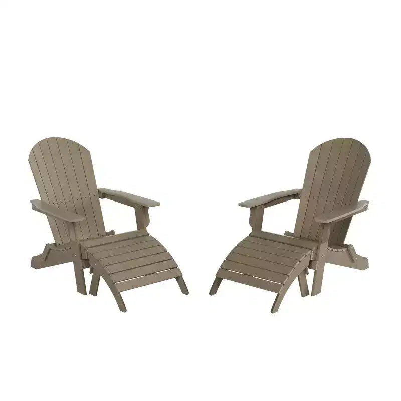 Chaises Adirondack pliantes d'extérieur WestinTrends Tuscany HIPS avec ottomans (ensemble de conversation de 4 pièces)