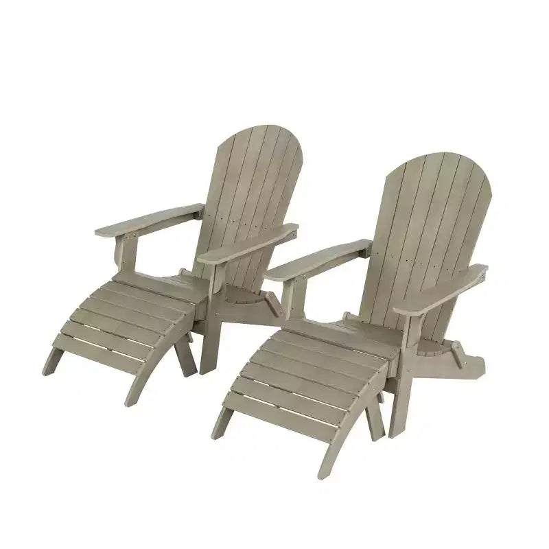 WestinTrends Tuscany HIPS Outdoor Patio Folding Adirondack Chairs with Ottomans (4-Piece Conversation Set)