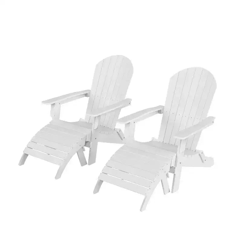 WestinTrends Tuscany HIPS Outdoor Patio Folding Adirondack Chairs with Ottomans (4-Piece Conversation Set)