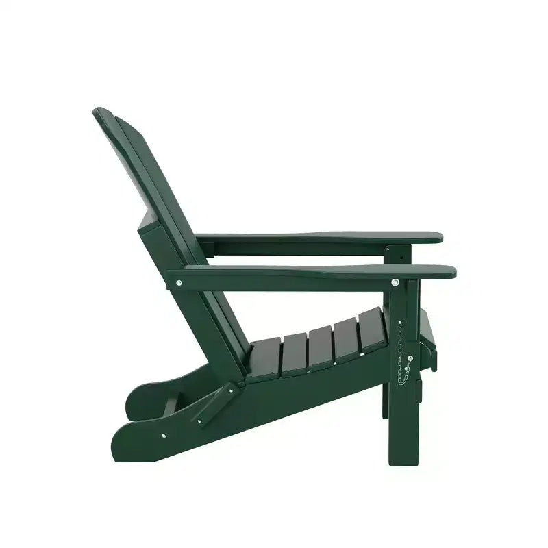 WestinTrends Malibu HDPE Outdoor Patio Folding Poly Adirondack Chair with Ottoman and Side Table (3-Piece)