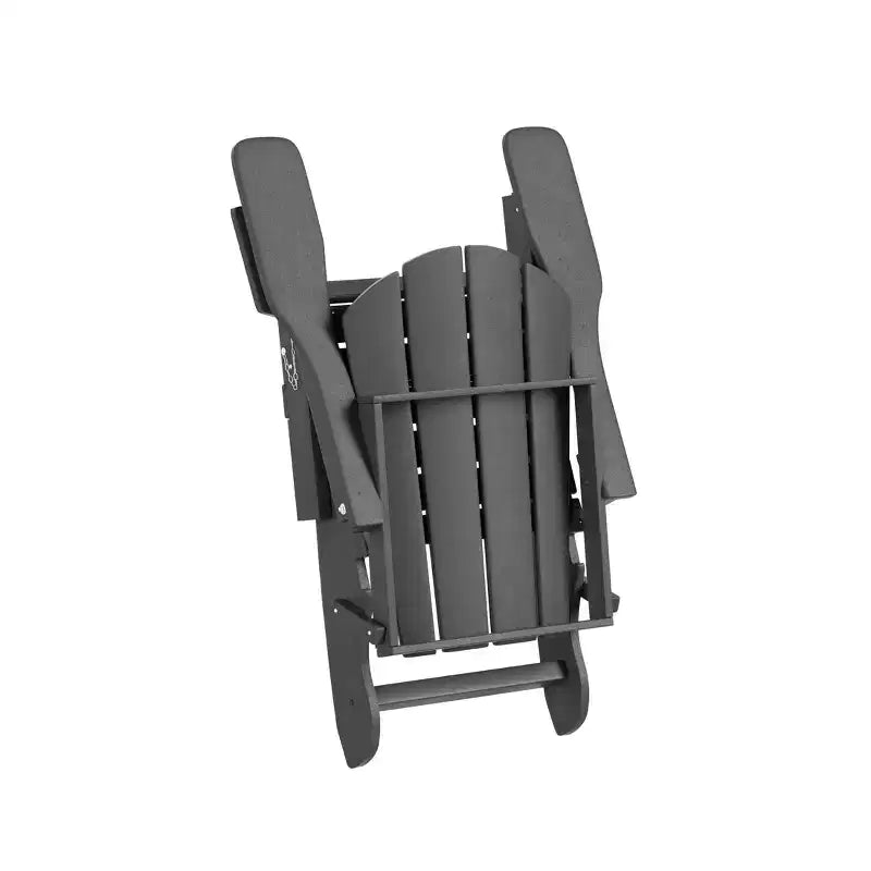 WestinTrends Malibu HDPE Outdoor Patio Folding Poly Adirondack Chair with Ottoman and Side Table (3-Piece)