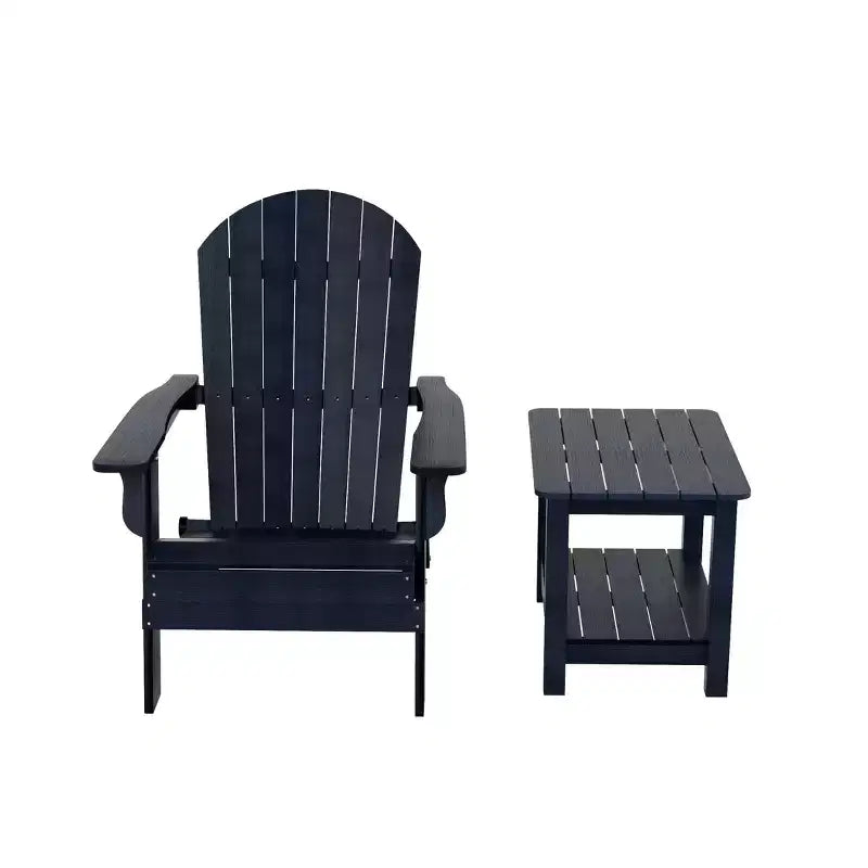 WestinTrends Tuscany HIPSOutdoorPatioFoldingAdirondackChair with Side Table (2-Piece Set)