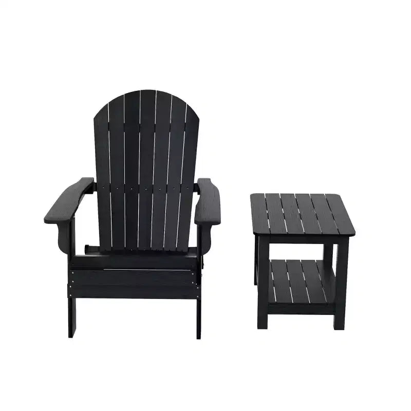 WestinTrends Tuscany HIPSOutdoorPatioFoldingAdirondackChair with Side Table (2-Piece Set)
