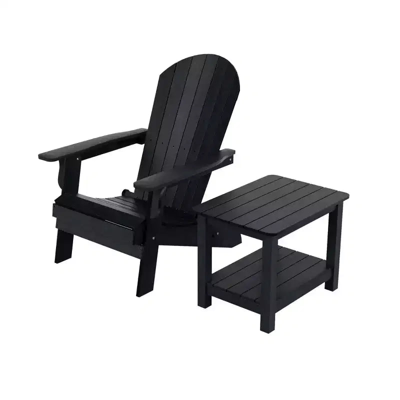 WestinTrends Tuscany HIPSOutdoorPatioFoldingAdirondackChair with Side Table (2-Piece Set)