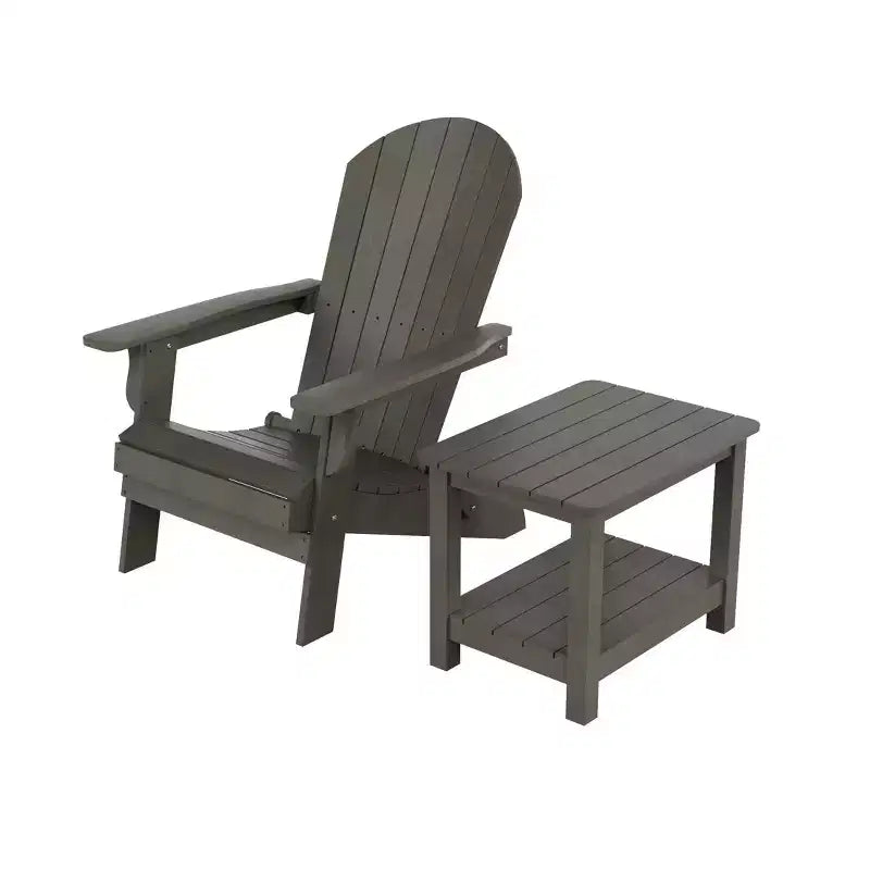 WestinTrends Tuscany HIPSOutdoorPatioFoldingAdirondackChair with Side Table (2-Piece Set)