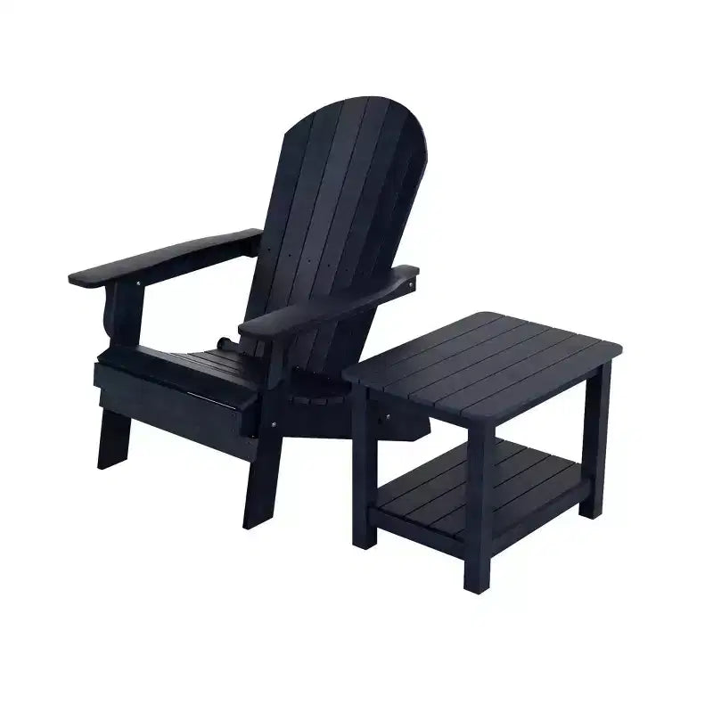 WestinTrends Tuscany HIPSOutdoorPatioFoldingAdirondackChair with Side Table (2-Piece Set)