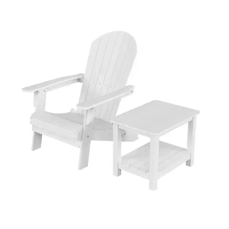 WestinTrends Tuscany HIPSOutdoorPatioFoldingAdirondackChair with Side Table (2-Piece Set)