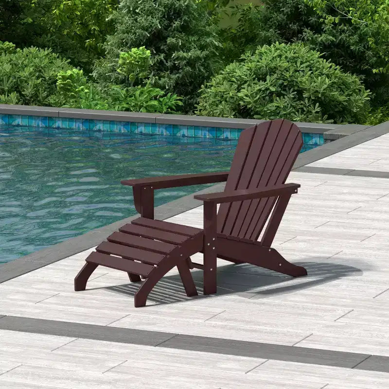 WestinTrends Dylan HDPE Outdoor Patio Adirondack Chair with Ottoman (2-Piece Set)
