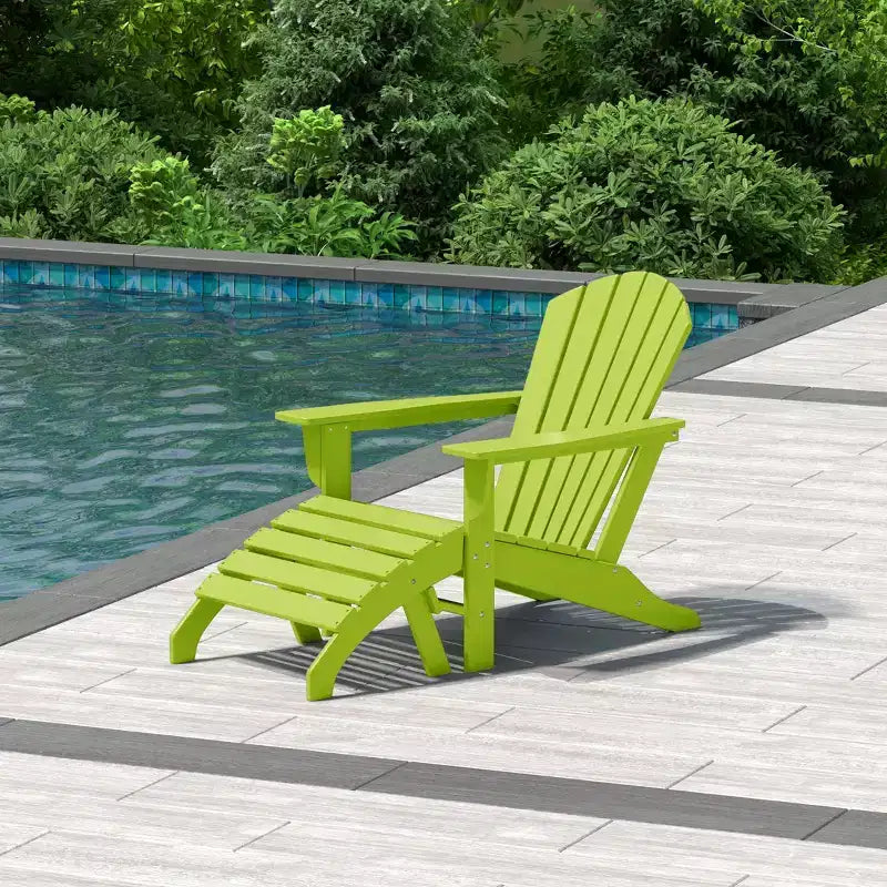 WestinTrends Dylan HDPE Outdoor Patio Adirondack Chair with Ottoman (2-Piece Set)