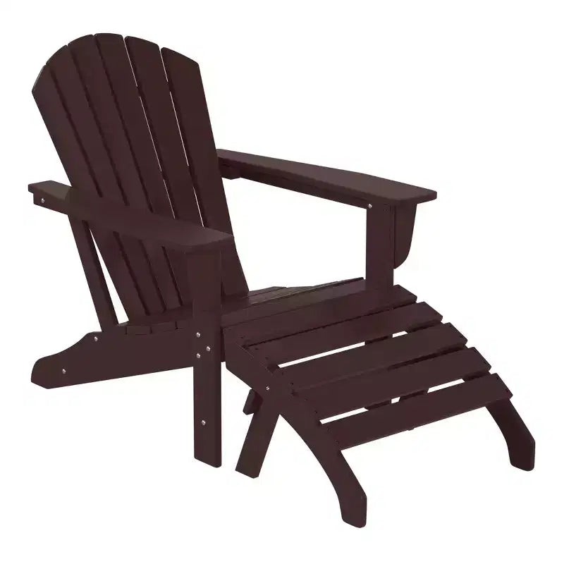 WestinTrends Dylan HDPE Outdoor Patio Adirondack Chair with Ottoman (2-Piece Set)
