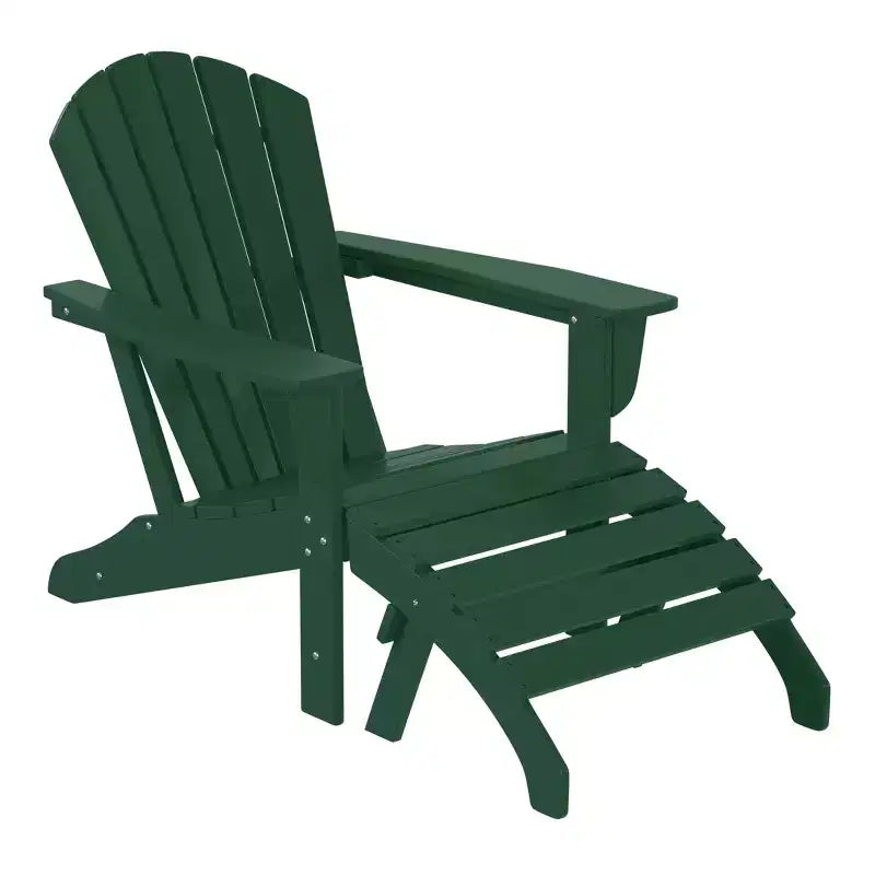 WestinTrends Dylan HDPE Outdoor Patio Adirondack Chair with Ottoman (2-Piece Set)