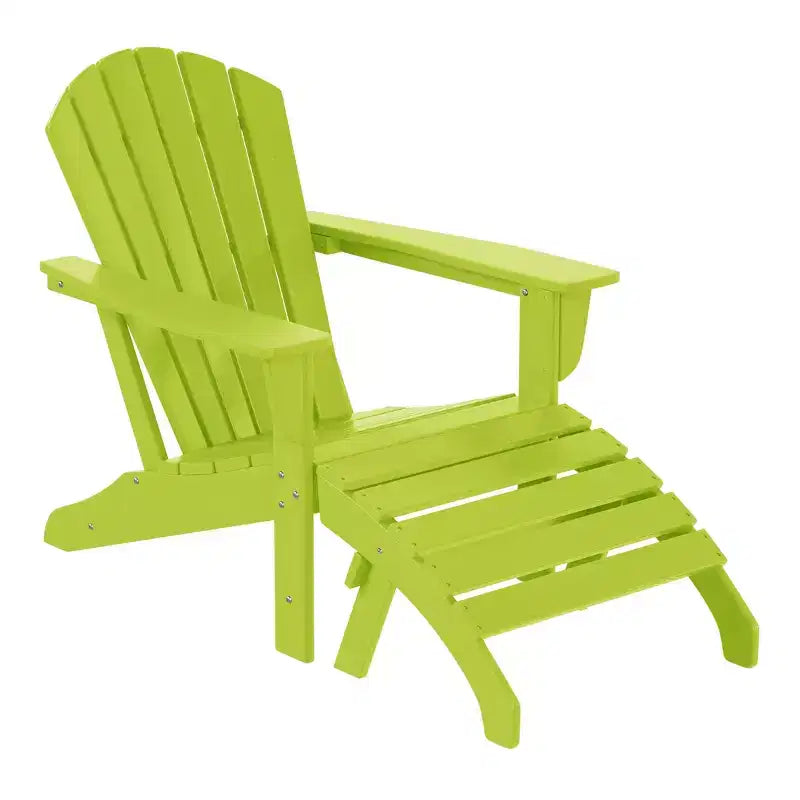 WestinTrends Dylan HDPE Outdoor Patio Adirondack Chair with Ottoman (2-Piece Set)