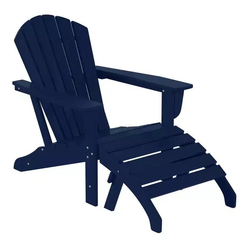 WestinTrends Dylan HDPE Outdoor Patio Adirondack Chair with Ottoman (2-Piece Set)