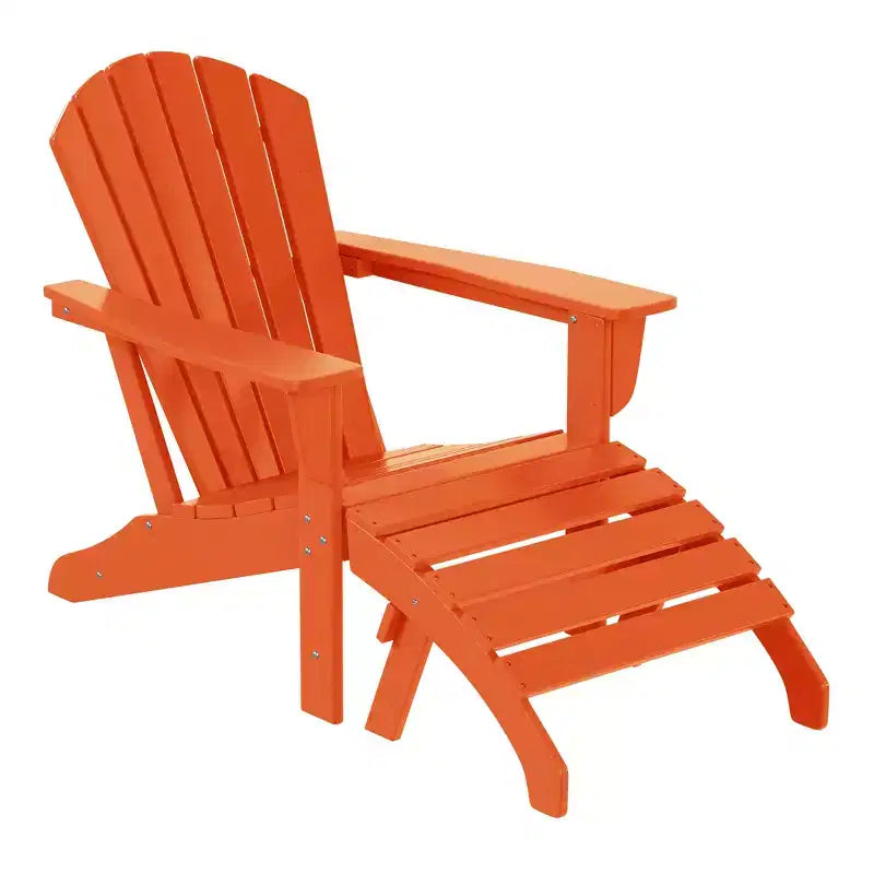 WestinTrends Dylan HDPE Outdoor Patio Adirondack Chair with Ottoman (2-Piece Set)