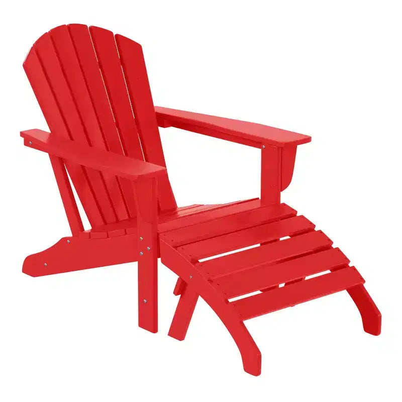 WestinTrends Dylan HDPE Outdoor Patio Adirondack Chair with Ottoman (2-Piece Set)