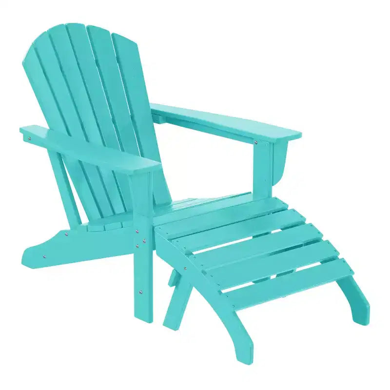 WestinTrends Dylan HDPE Outdoor Patio Adirondack Chair with Ottoman (2-Piece Set)