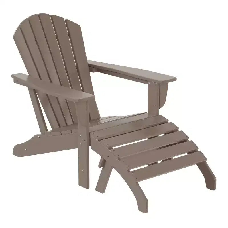 WestinTrends Dylan HDPE Outdoor Patio Adirondack Chair with Ottoman (2-Piece Set)