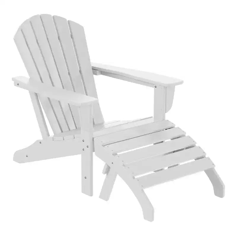 WestinTrends Dylan HDPE Outdoor Patio Adirondack Chair with Ottoman (2-Piece Set)