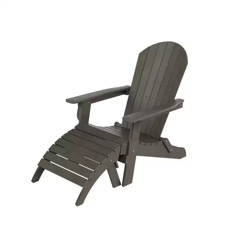 WestinTrends Tuscany HIPS Outdoor Patio Folding Adirondack Chair with Ottoman (2-Piece Set)
