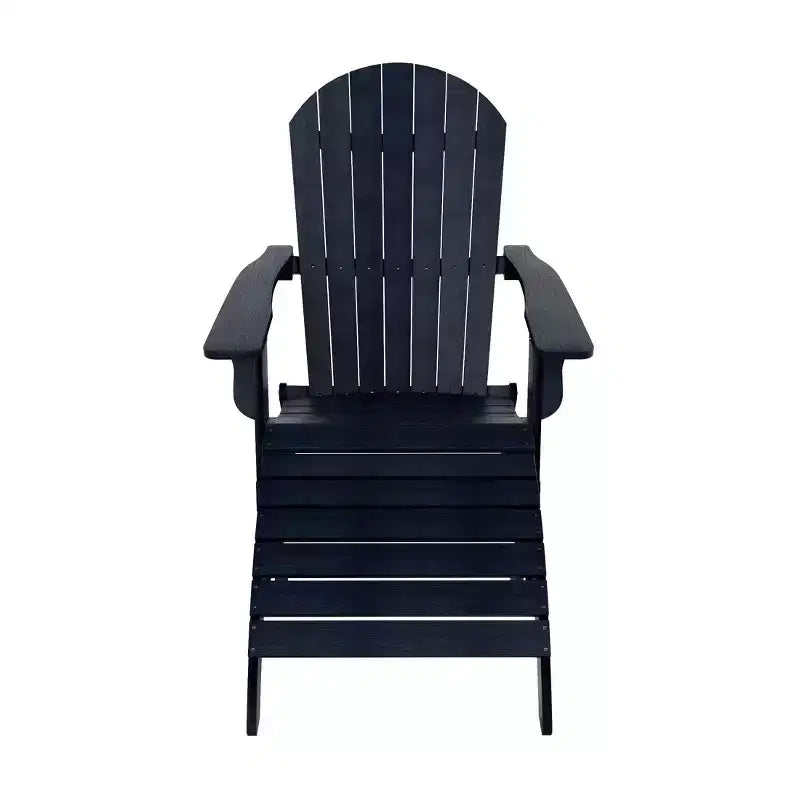 WestinTrends Tuscany HIPS Outdoor Patio Folding Adirondack Chair with Ottoman (2-Piece Set)