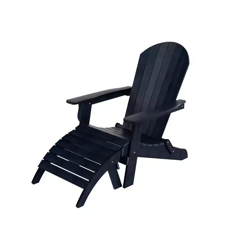 WestinTrends Tuscany HIPS Outdoor Patio Folding Adirondack Chair with Ottoman (2-Piece Set)