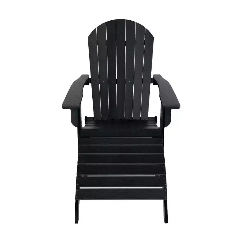 WestinTrends Tuscany HIPS Outdoor Patio Folding Adirondack Chair with Ottoman (2-Piece Set)