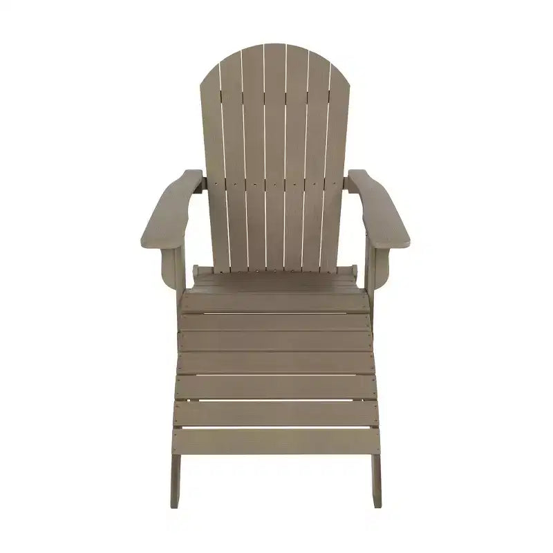 WestinTrends Tuscany HIPS Outdoor Patio Folding Adirondack Chair with Ottoman (2-Piece Set)