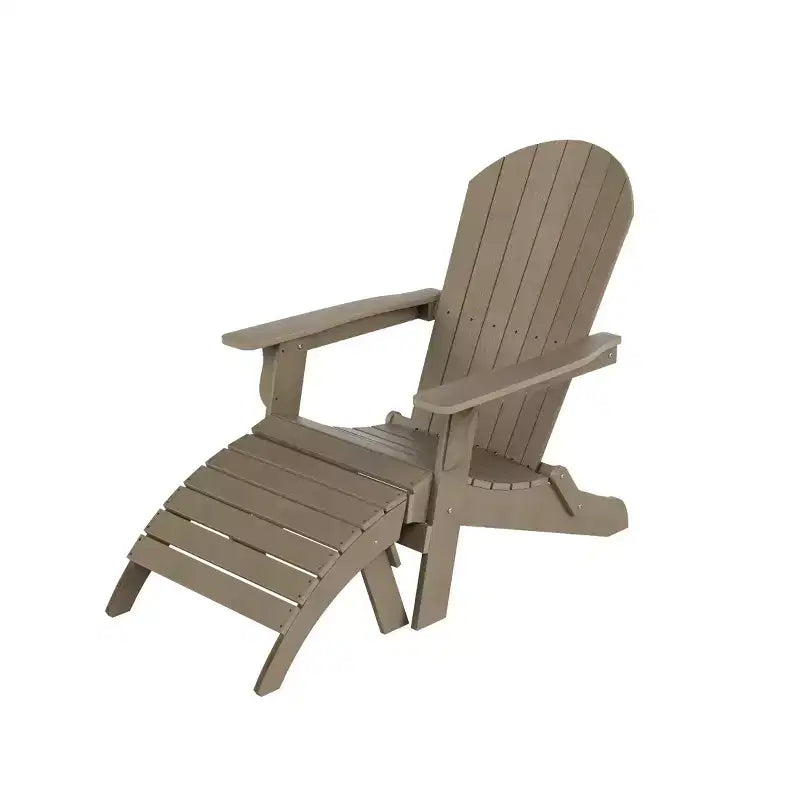WestinTrends Tuscany HIPS Outdoor Patio Folding Adirondack Chair with Ottoman (2-Piece Set)