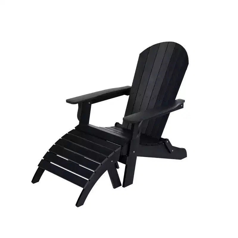 WestinTrends Tuscany HIPS Outdoor Patio Folding Adirondack Chair with Ottoman (2-Piece Set)