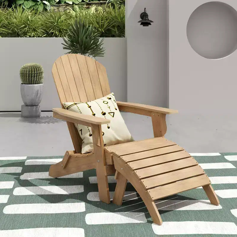 WestinTrends Tuscany HIPS Outdoor Patio Folding Adirondack Chair with Ottoman (2-Piece Set)