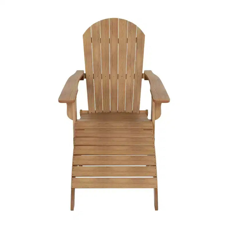 WestinTrends Tuscany HIPS Outdoor Patio Folding Adirondack Chair with Ottoman (2-Piece Set)