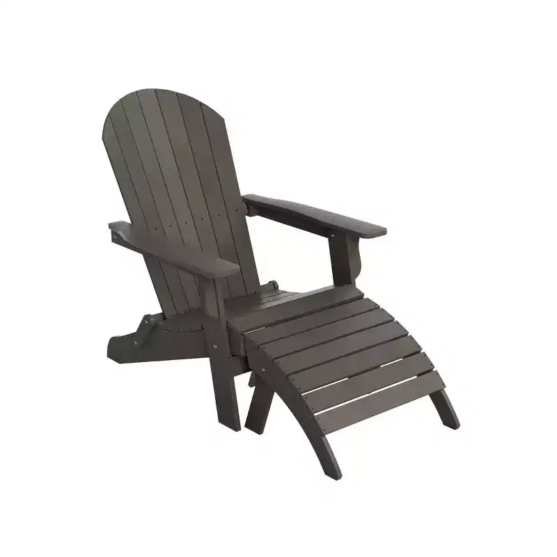 WestinTrends Tuscany HIPS Outdoor Patio Folding Adirondack Chair with Ottoman (2-Piece Set)
