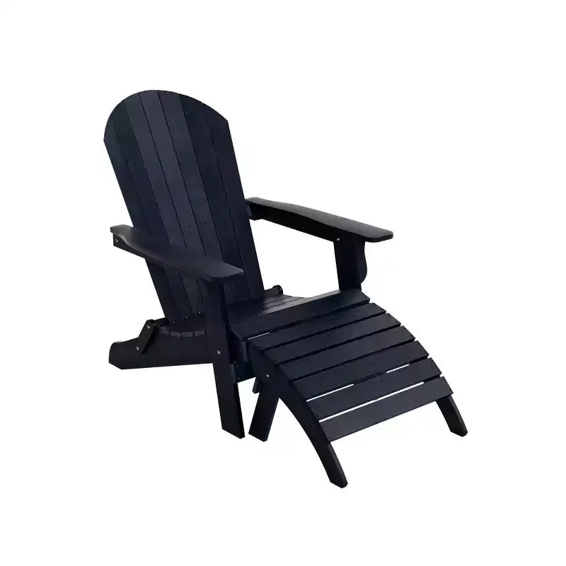 WestinTrends Tuscany HIPS Outdoor Patio Folding Adirondack Chair with Ottoman (2-Piece Set)