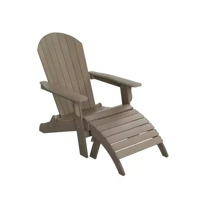 WestinTrends Tuscany HIPS Outdoor Patio Folding Adirondack Chair with Ottoman (2-Piece Set)